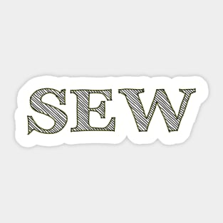 Sew Sewing Black and Yellow Sticker